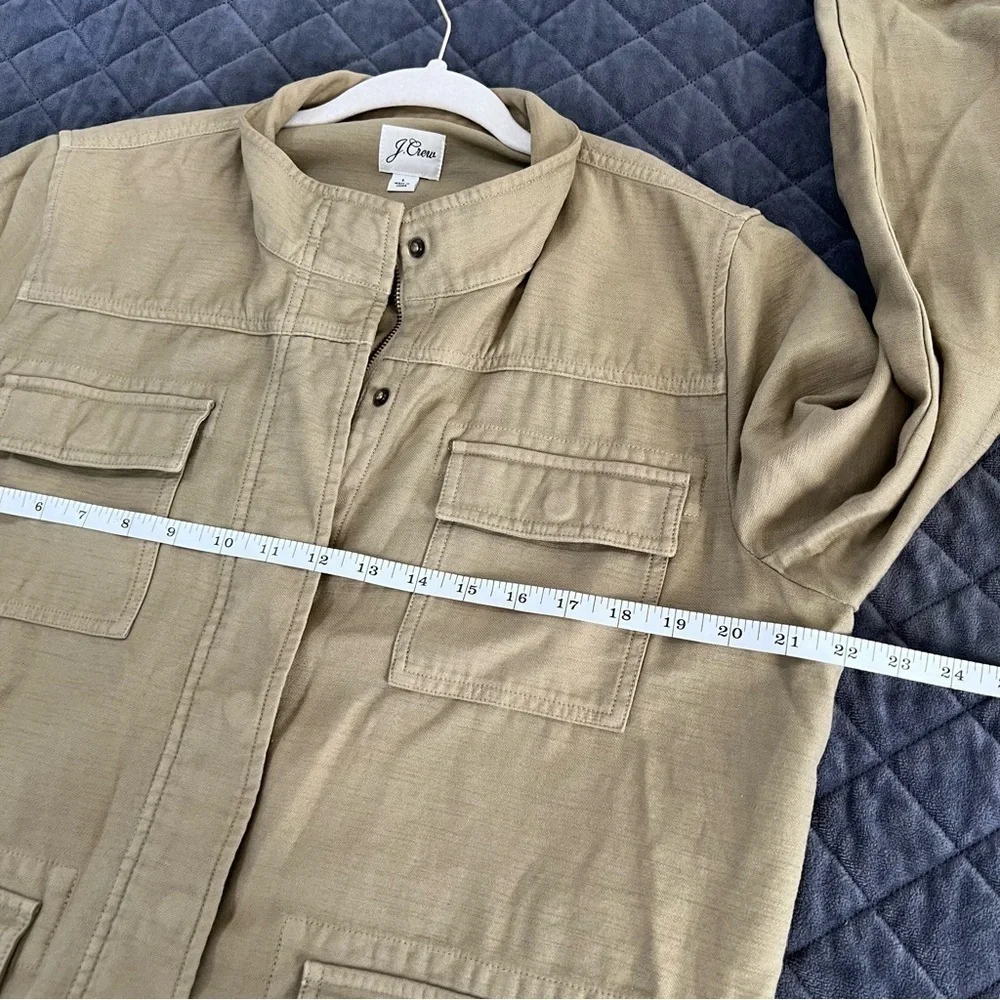 J. Crew Military Jacket Women’s Large Green Garment Dyed Zip Up C4